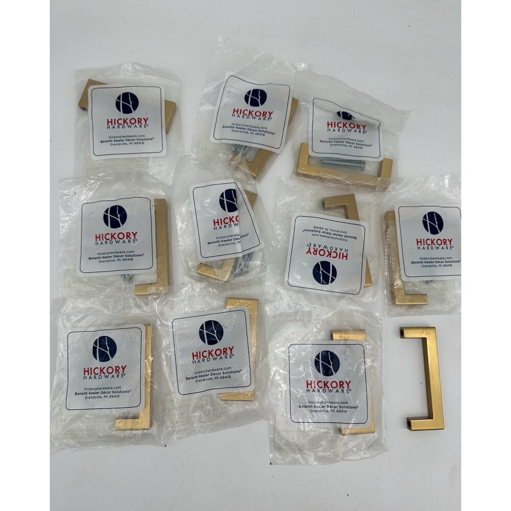 Hickory Hardware Kitchen Cabinet Pull Zinc Gold Brass Brushed 3” HH075326 Lot 11